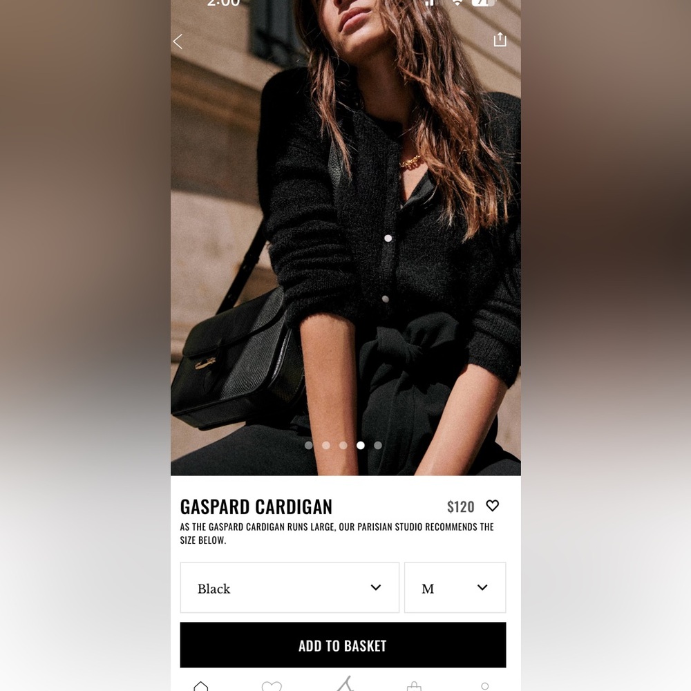 Sezane Gaspard cardigan - black (M)
